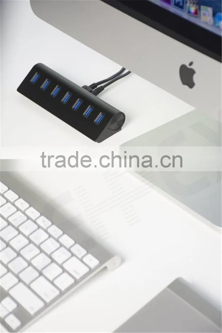 Slope-shape Black Hub USB 3.0 for AC PC Mobile Phone Charger