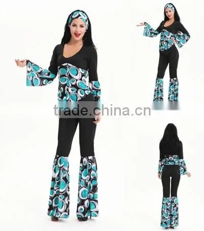 walson hot sale 20s 50s 70s Retro Hippie Girl Disco Dancing Groovy Party Halloween Costume