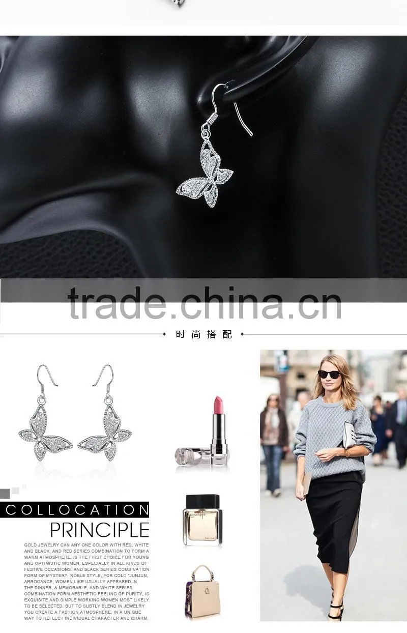 2015 Latest buttery indian gold plated fashion earring designs for young girls
