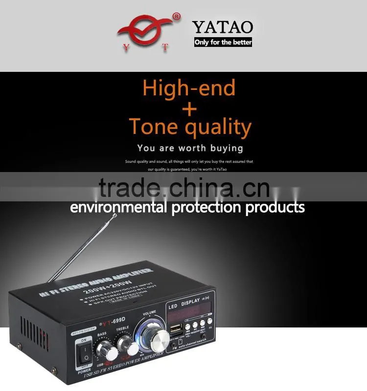 Small car amplifier class d 1500w YT-699D with usb sd