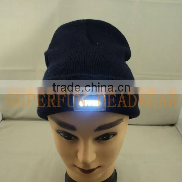 LED light acrylic beanie winter caps