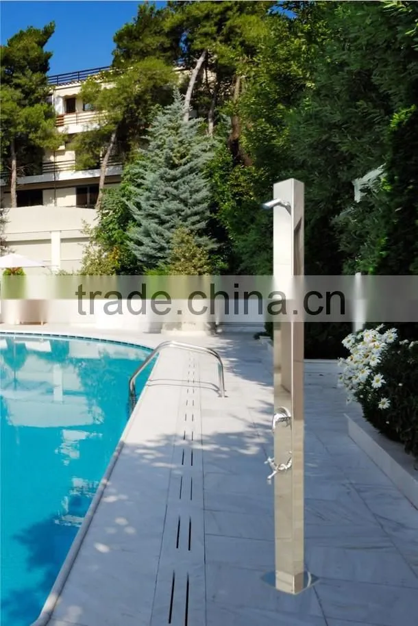 Audemar Aluminum or Stainless Steel 316 Straight Outdoor Garden Shower In Powder Coating Or Mirror Finishing