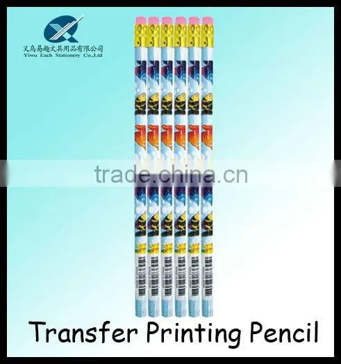 7inch HB heat Transfer printing/printed tattoo transfer pencil office using pencil with eraser for customer printing pencil