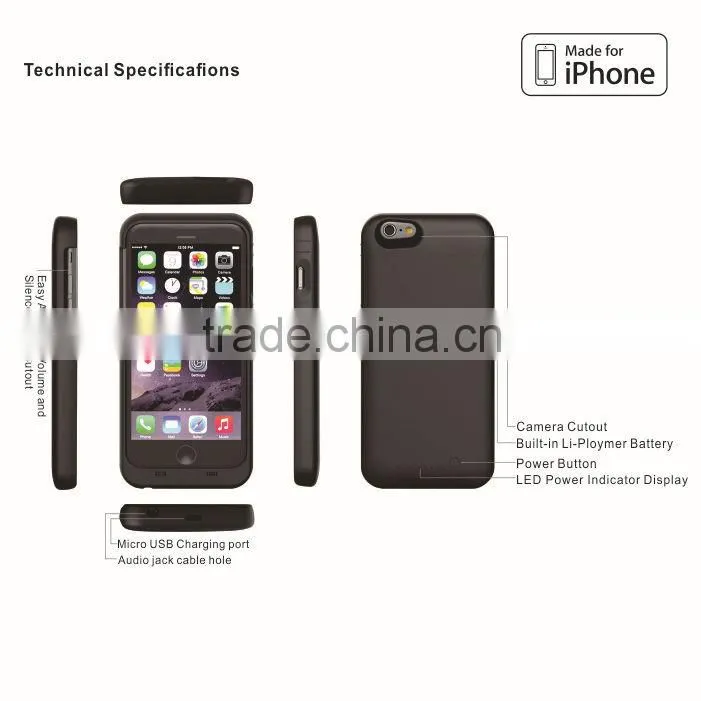China Manufacturer 3200mAh External charger case for iphone 6 / 6S