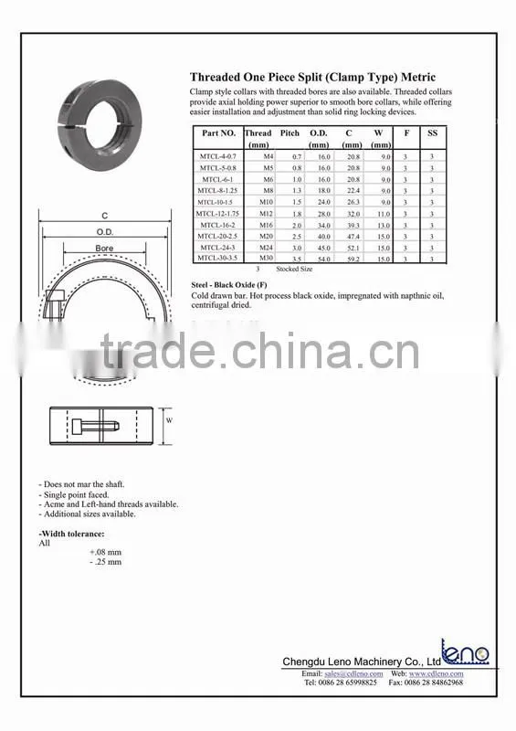 Steel Threaded Shaft Collar