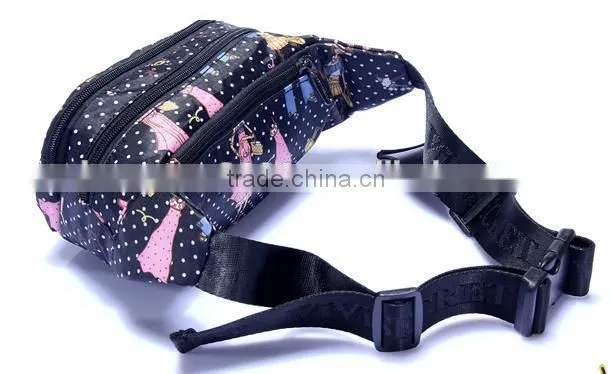 Latest Arrival Fancy Printing Polyester Walk Bag Customizable Outdoor Sport Waist Bag