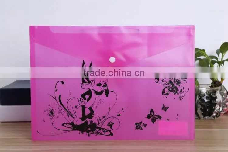 Transparent coloured A4 pp school supply student document wallet