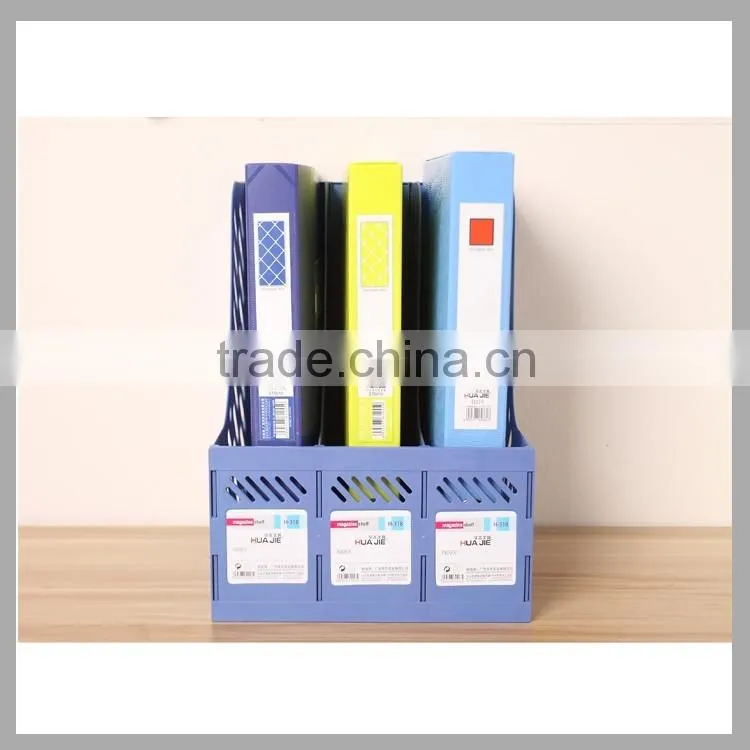 Competitive price Huajie plastic magazine shelf file rack