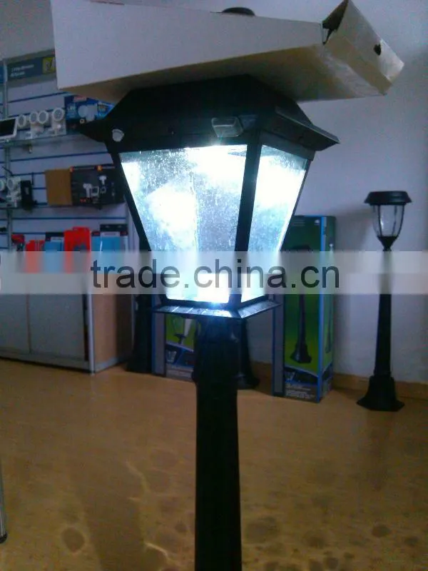 Outdoor Black Solar LED Post Lamp