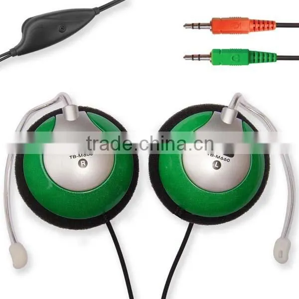 Cheap computer computer earhook headset with microphone, headset with detachable cable