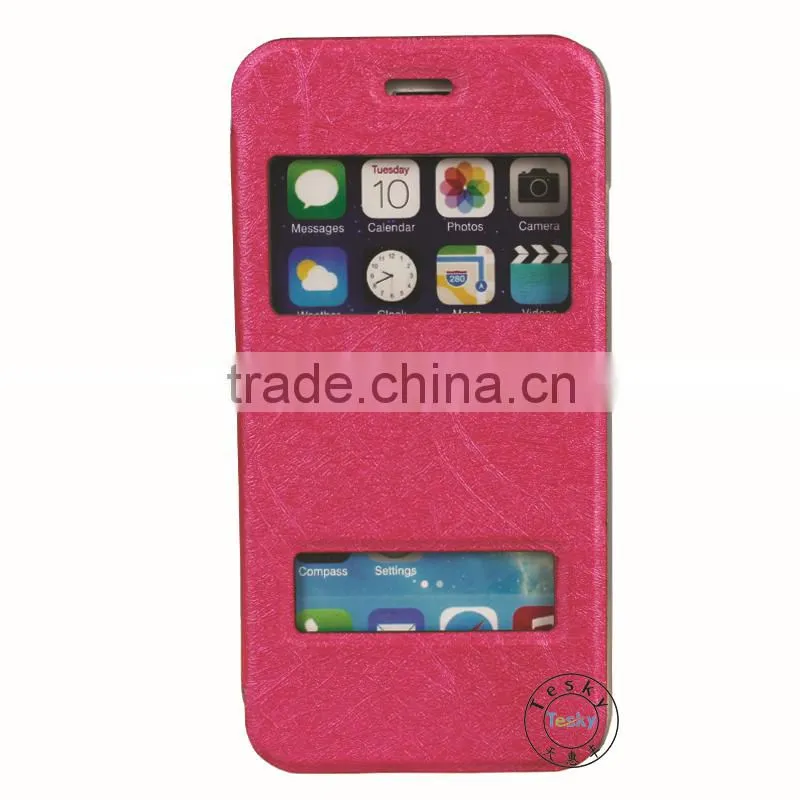 China Manufacturer Slim Stand Card Slots Leather Mobile Phone Flip Cover Case For iphone 6