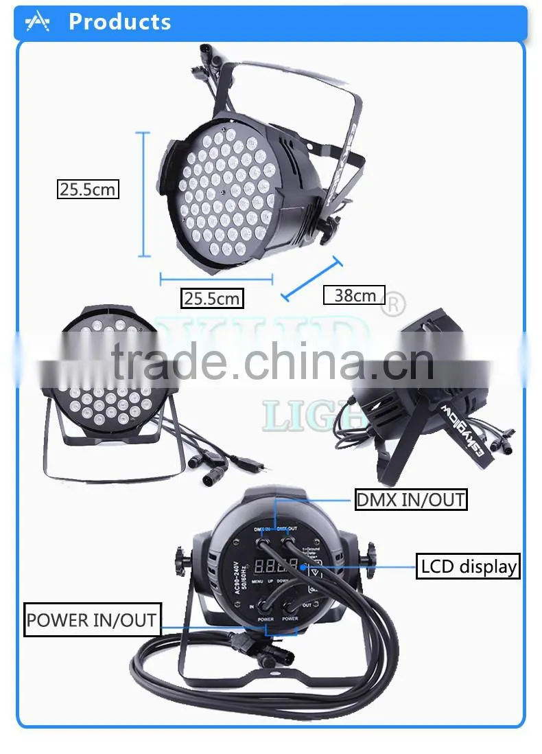 Event Lighting LED Indoor LED Par Light 54*3W RGBW Par Light DMX512