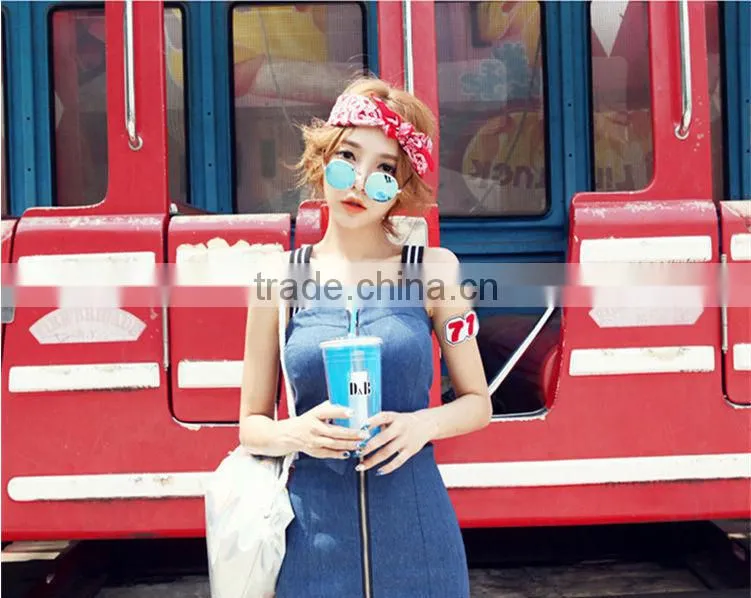 2015 fashion Hot young Girl Sexy Slim Women girls denim prom strap dress fashion sexy summer dress
