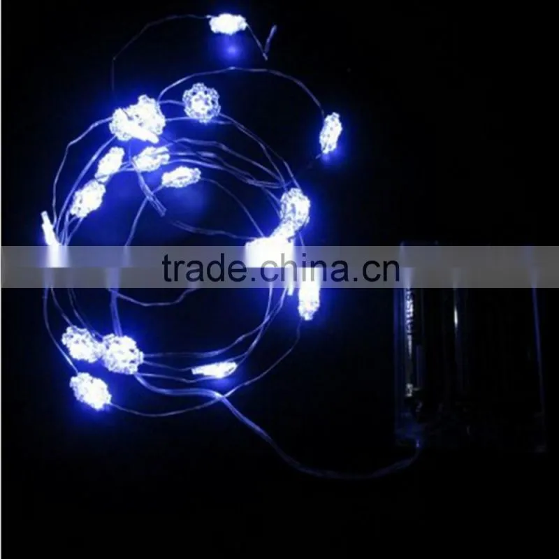 Led battery power copper wire flowers stairy lights