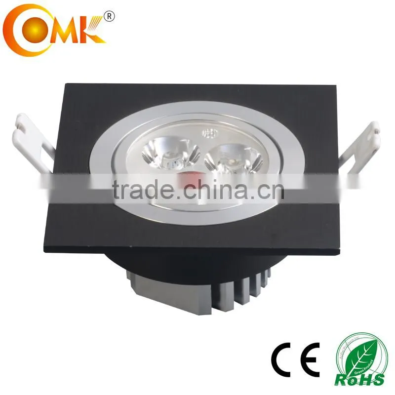 china supplier black lighting ceiling square 3w 9w bridgelux adjustable led ceiling panel light