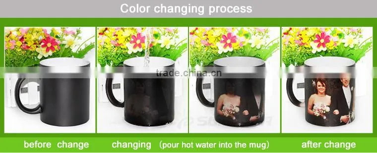 Sunmeta whole sale sublimation matte 11oz color changing magic mug