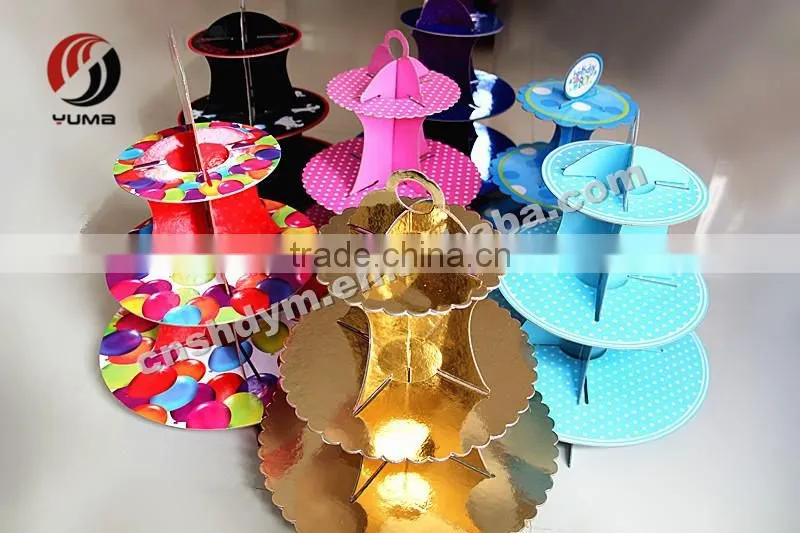 food grade painting colorful paper cake Stand