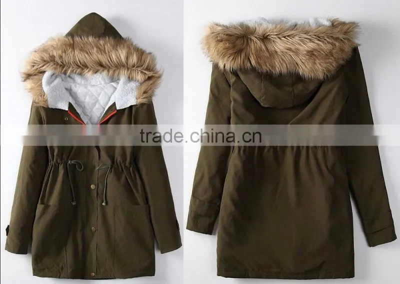 New Ladies Women's Winter Warm Casual Parka Fur Jacket Hooded lady jacket