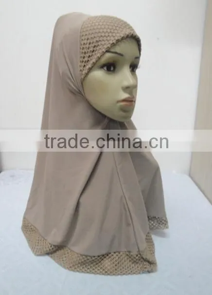 H297 latest muslim hijab with beautiful net,muslim scarf