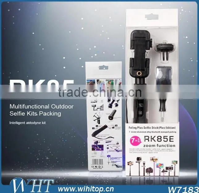 Extendable Aluminum Wireless Bluetooth Monopod Selfie Stick with Bluetooth Shutter Button