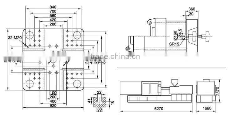 plastic injection machine parts for pe pp pvc pet