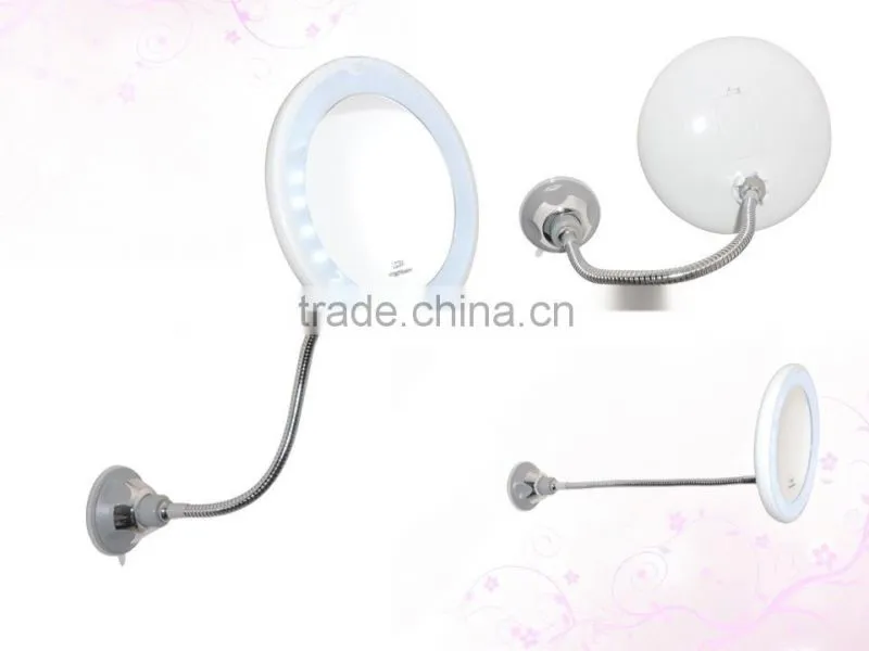 Flexible Lighted makeup mirror with goose neck