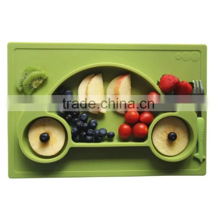 BPA Free Custom Baby Kids Silicone Placemat Plates