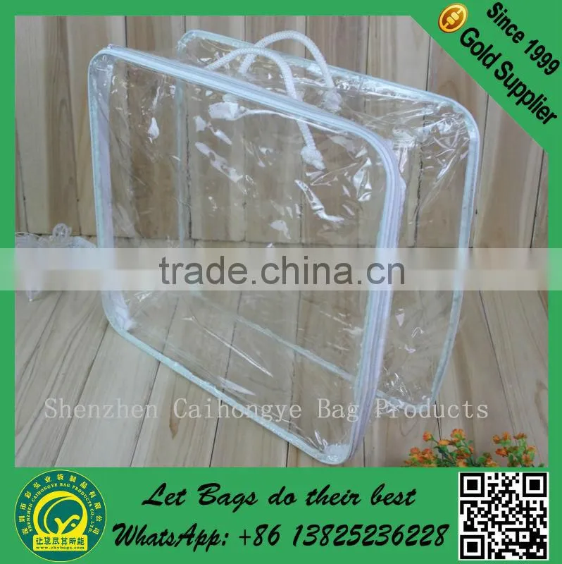 Hot sale clear pvc plastic bag with snap button