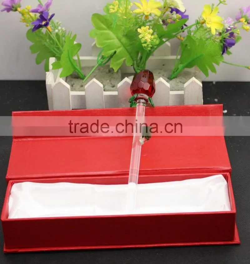 2016 Latest Design Romantic Crystal Rose Flower for Wedding Favors 160*25mm red /pink hot selling