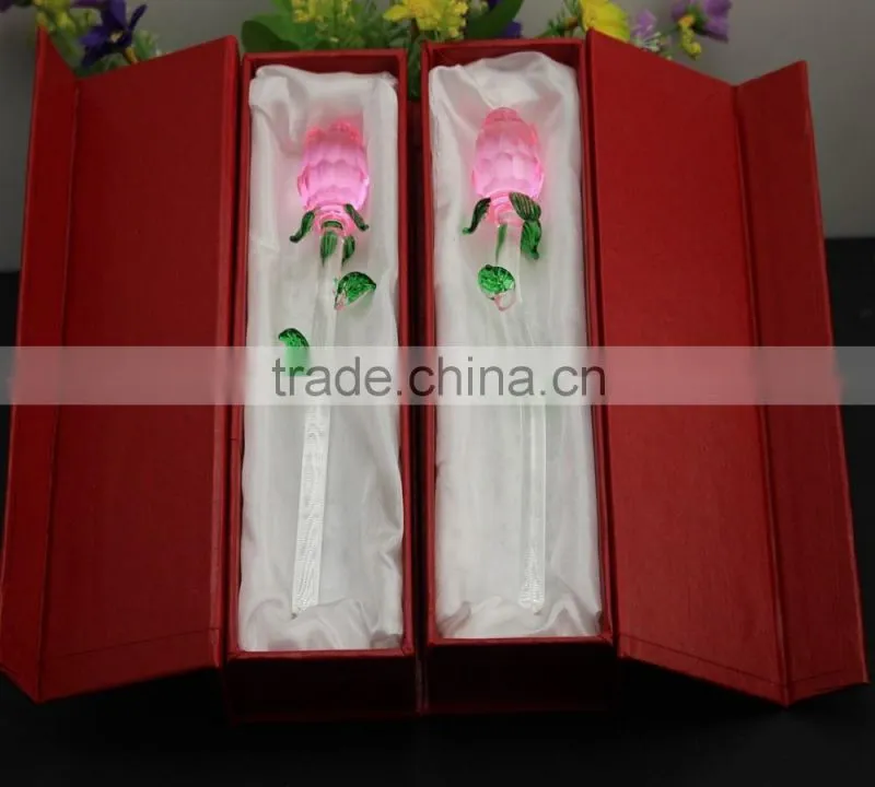 2016 Latest Design Romantic Crystal Rose Flower for Wedding Favors 160*25mm red /pink hot selling