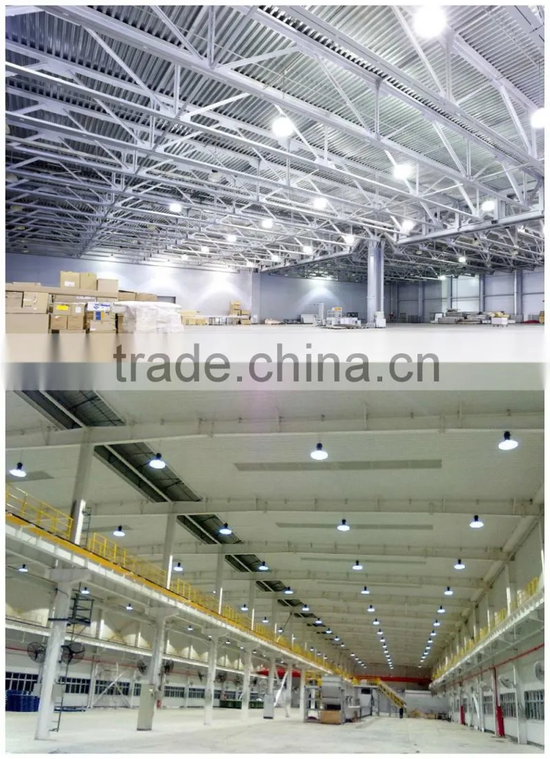 100W indoor black high bay LED light with round fin heat sink
