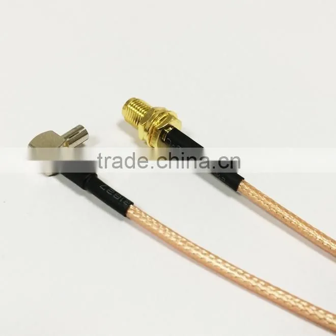 50CM Pigtail coaxial jumper cable RG316 extension cord 20inch TS9 male right angle to RP SMA female RF adapter connector