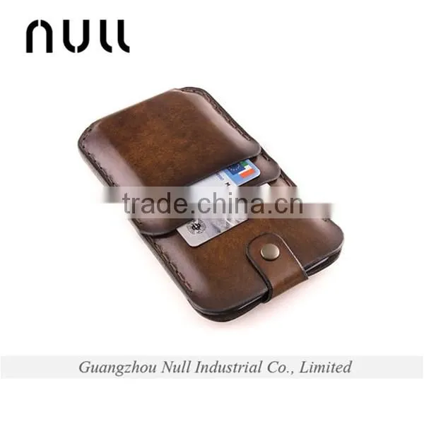Vintage genuine leather card holder mobile phone case handicraft