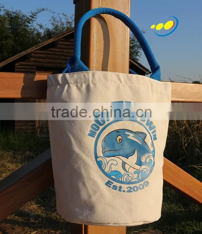 Recyclable canvas bag round bottom bag