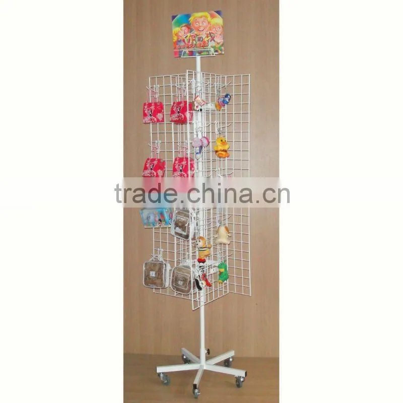wire mesh floor spinning display fixture with quality gurantee