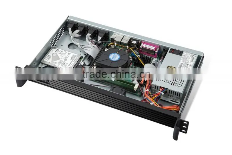 1U 19 inch standard industrial embedded chassis with Intel qual core i7-4790T 2.5G 2G/32G SSD,250 watts turbine cooling