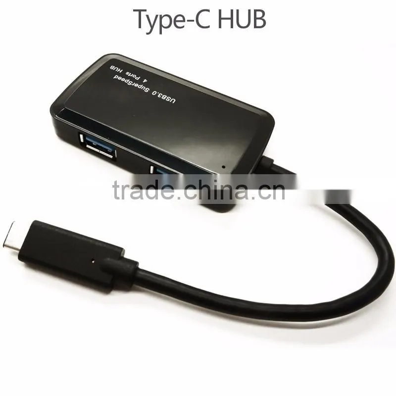 Super thin usb type c hub usb 3.1 type C to 4-port usb 3.0 hub Port with Power Switch