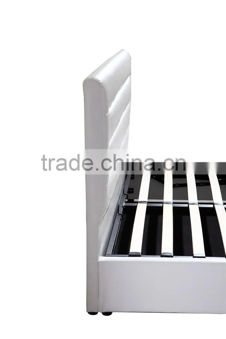 Leather Pu Faux gas lift Storage Bed