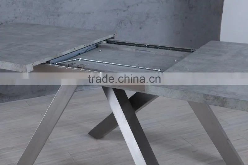 Latest Designs stainless steel marble wooden dining table and leather chair