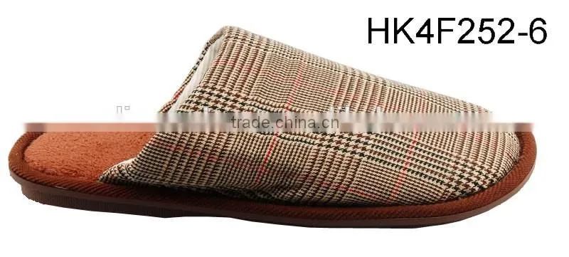2015 Jinjiang Quality Soft Cotton Fabric Man Bathroon Slipper Wholesale