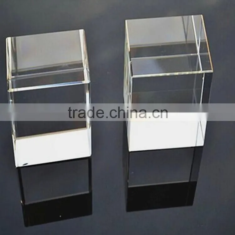 China cheap clear 3d laser engraved crystal glass block wholesale