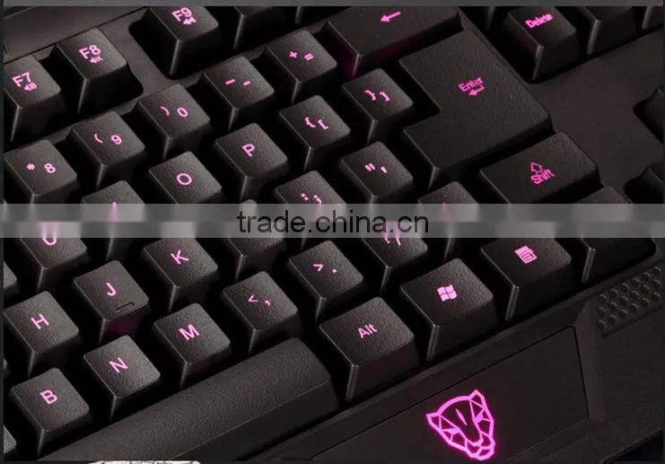 2015 3 colors LED light backlit professional gaming computer keyboard