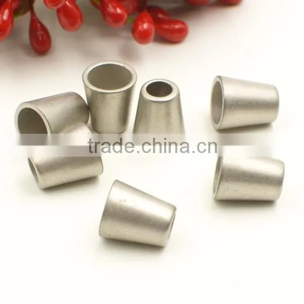 zinc alloy metal rope bell shape end stopper pieces