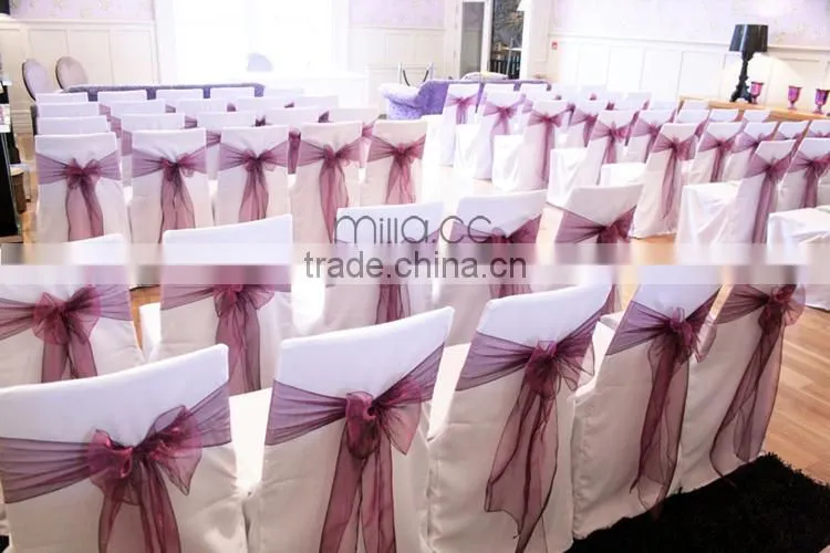 Organza Fabric Material and Plain Dyed Pattern Organza Chair Sash