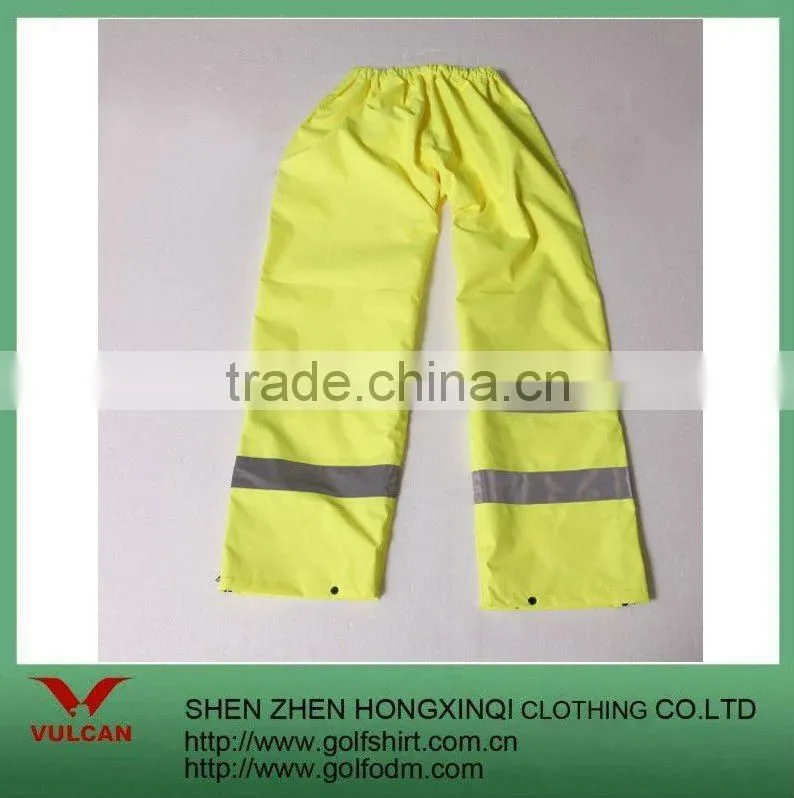 Yellow reflectitive material workwear pants