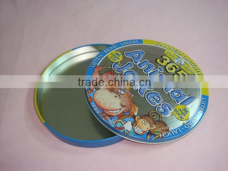Round tin CD box