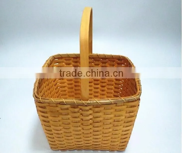 Wood weaving convenient high-sized magazine tote basket