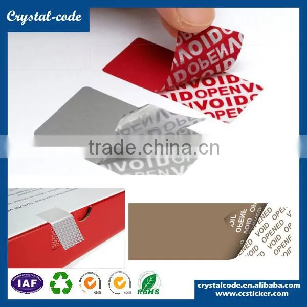 High quality custom tamper evident material electronic products warranty repair VOID type security label