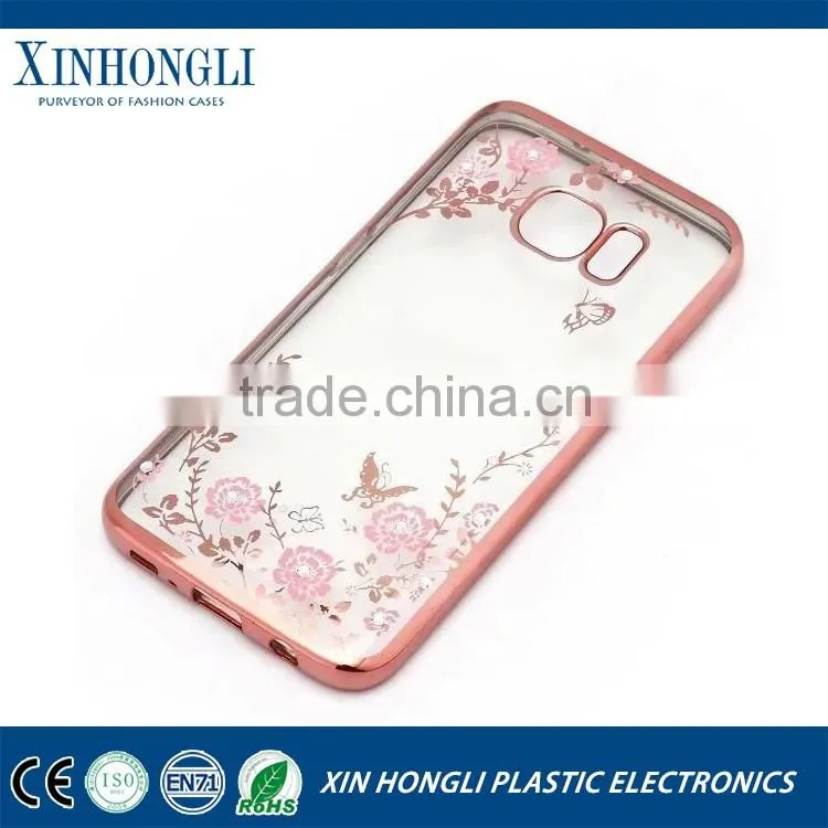 custom Electroplate Soft tpu pc case for samsung galaxy s7 s7edge ,electroplating tpu case