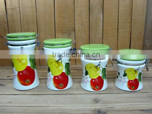 Beautiful Ceramic 3 Compartment Serving Dinner Dish in Apple Shape